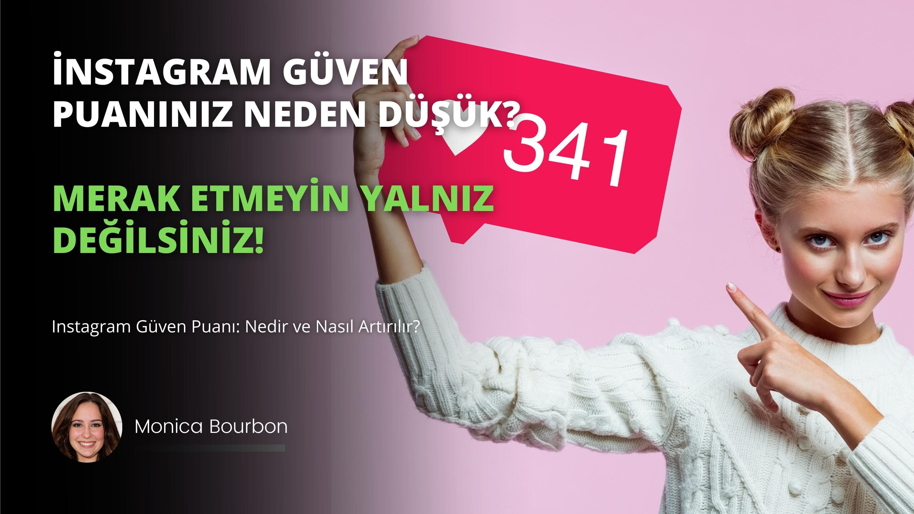 Genç bir kadın kırmızı bir tabelanın önünde elleri kalçalarında duruyor. Beyaz bir gömlek ve mavi bir kot pantolon giymiş, koyu kahverengi saçlarını iki topuz yapmış. Gülümsüyor, dudakları hafifçe ayrılmış ve tabelanın siyah arka planındaki beyaz harfi işaret ediyor. Solunda beyaz bir harf, sağında siyah zemin üzerinde yeşil bir Z harfi ve en sağında siyah zemin üzerinde başka bir beyaz harf var. Kendinden emin ve kararlı görünüyor, güçlü ve gururlu bir duruş sergiliyor.