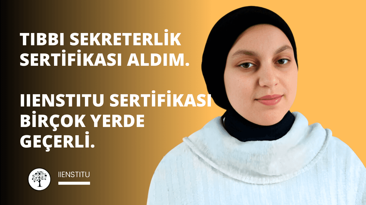 Merhabalar arkadaşlar. Ben size kısaca IIENSTITU’den yararlandığım eğitimlerimden bahsedeceğim. Ben tıbbi sekreterlik sertifikası aldım ve daha da başka sertifikalar almaya da devam ediyorum. Eğitimcilerin, eğitimleri çok güzel akıcı bir şekilde anlatıyorlar, akılda kalıcı bir şekilde anlatıyorlar. Ayrıyetten bu tıbbi sekreterlik eğitimi için konuşayım. İçerisinde 5 adet videosu bulunuyor. 3 tane deneme sınavı 1 tane ders sunumu var. Sisteme gelecek olursak eğer, sistemi kullanmak gerçekten kolay. Giriş yapıyorsunuz ondan sonra bütün her şey adım adım, kendiniz de rahatlıkla öğrenebilirsiniz, rahatlıkla işlem yapabilirsiniz. Evde, okulda, parkta, otobüste, dolmuşta hiç fark etmez. Her yerde açıp bu videoları izleyebilirsiniz.  Hiçbir alan kısıtlılığınız yok, saat kısıtlamanız yok. İstediğiniz saatte, istediğiniz her yerde bu videoları açıp açıp izleyebilirsiniz, bu eğitimi alabilirsiniz. Benim naçizane fikrim alın aldırabilirsiniz yani IIENSTITU gerçekten online bir sertifika da olduğu için birçok yerde de geçerliliği var zaten. Bu yüzden de hepinize tavsiye ederim. Ben IIENSTITU’ye de, IIENSTITU ekibine de ayrı ayrı hepsine teşekkür ederim.