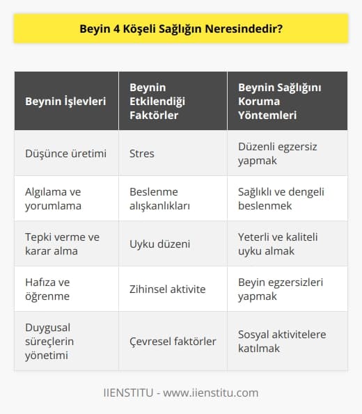 Beyin; düşünce, algı ve cevap verme mekanizmalarında yüzde 80’lik yönetim hakkına sahiptir. Siz ne düşünürseniz, beyin cevap hazırlar ve ya siz ne hissederseniz, beyin kendini savunur. Stres, beyini etkileyen en büyük negatif uyarandır.