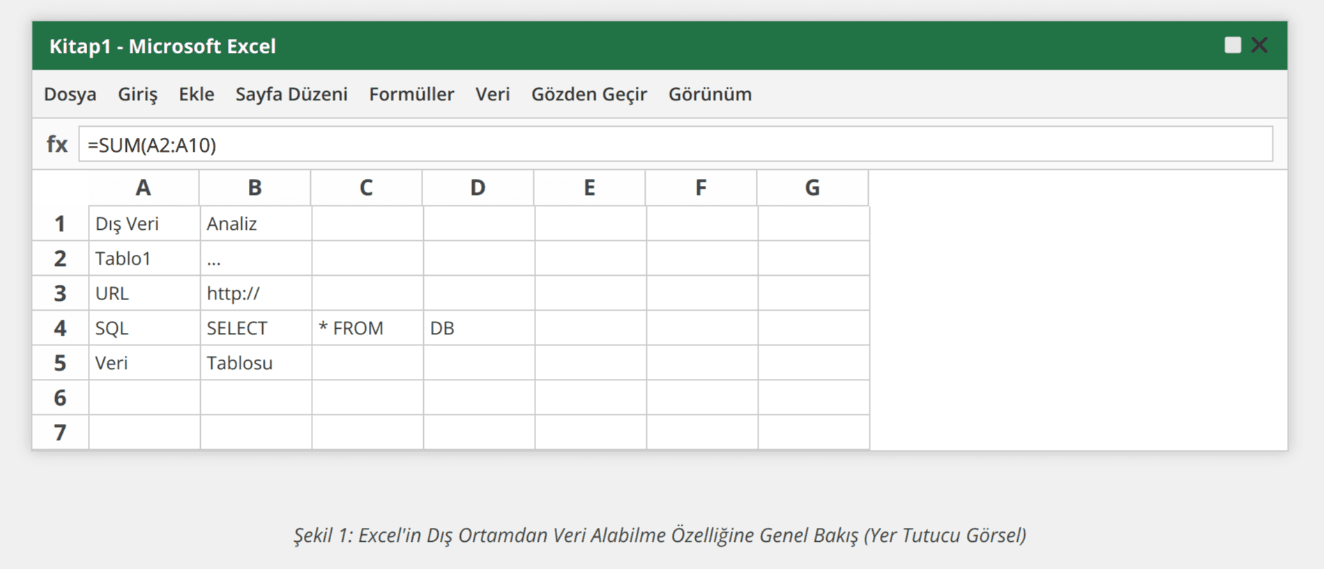 Excel'in Dış Ortamdan Veri Alabilme Özelliğine Genel Bakış
