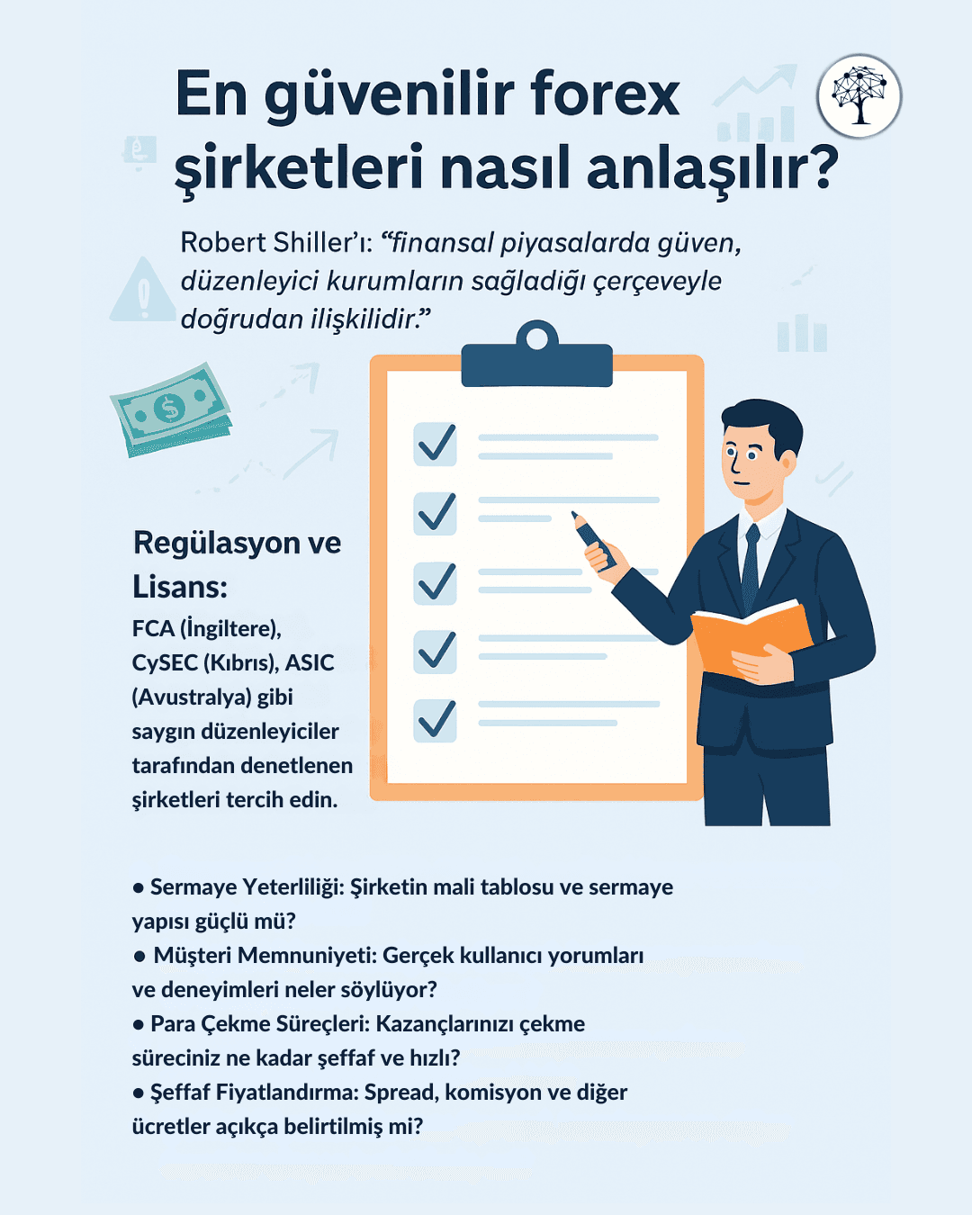 IIENSTITU: FCA (İngiltere), CySEC (Kıbrıs), ASIC (Avustralya) gibi saygın düzenleyiciler tarafından denetlenen şirketleri tercih edin.